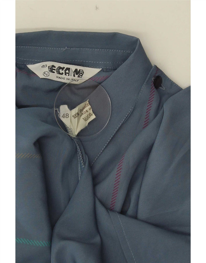 Chemise pull femme vintage IT 48 XL Polyester rayé bleu