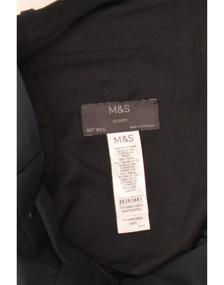 Marks & Spencer Pantalon de costume skinny pour homme W30 L31 Bleu marine Polyester