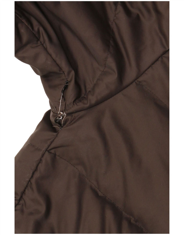 Alberto Aspesi Veste rembourrée pour femme UK 16 Large Marron Nylon