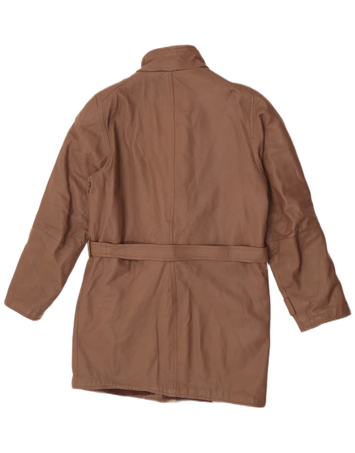 manteau en cuir homme vintage UK 36 Petit Marron