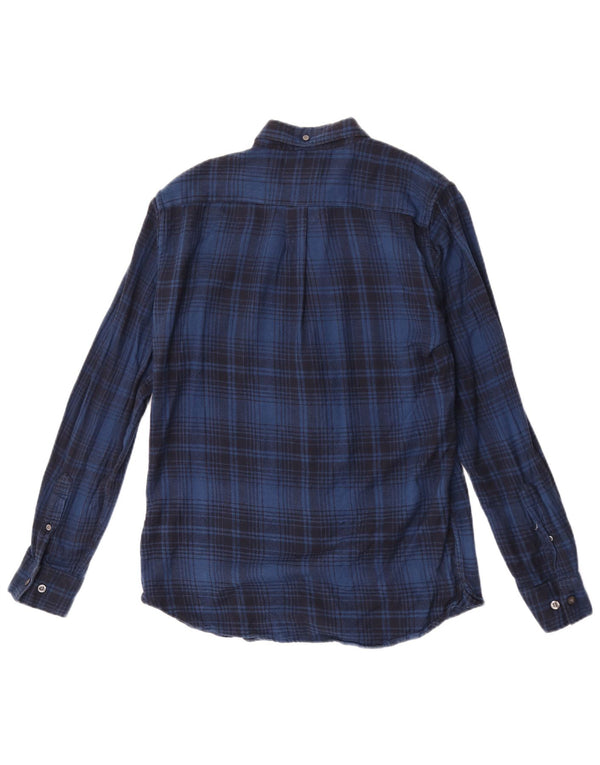 French Connection Chemise en Flanelle Homme Petit Bleu à Carreaux en Coton
