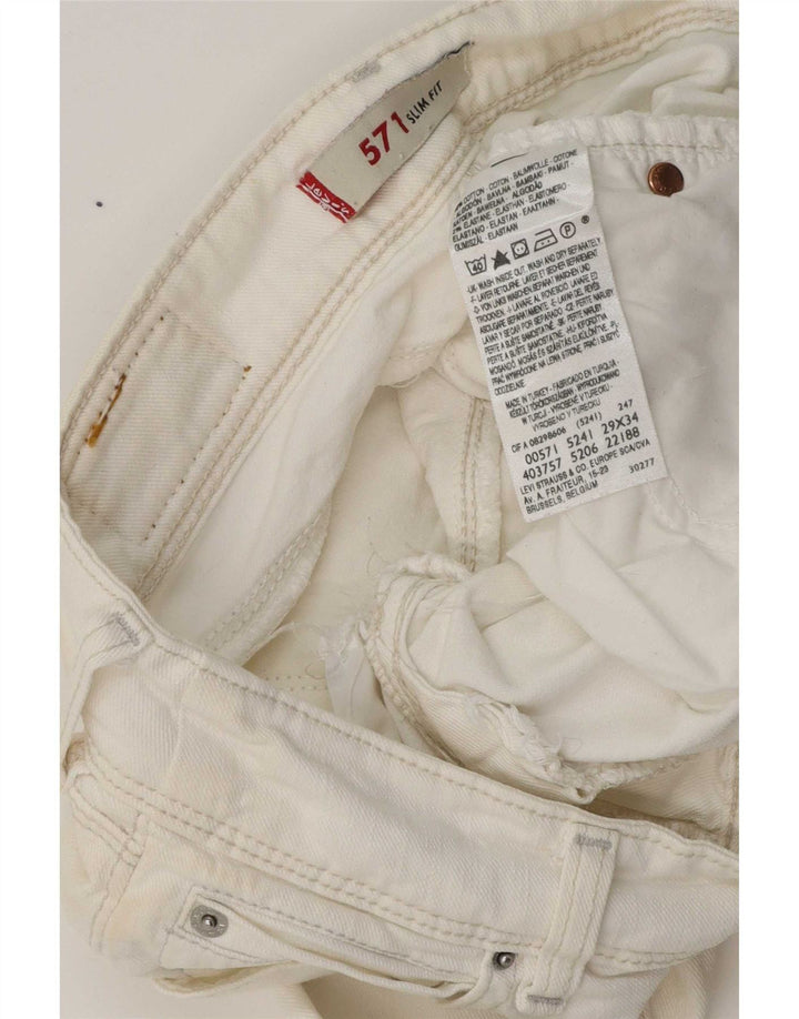 Levi's Jean Slim 571 Femme W29 L29 Coton Blanc