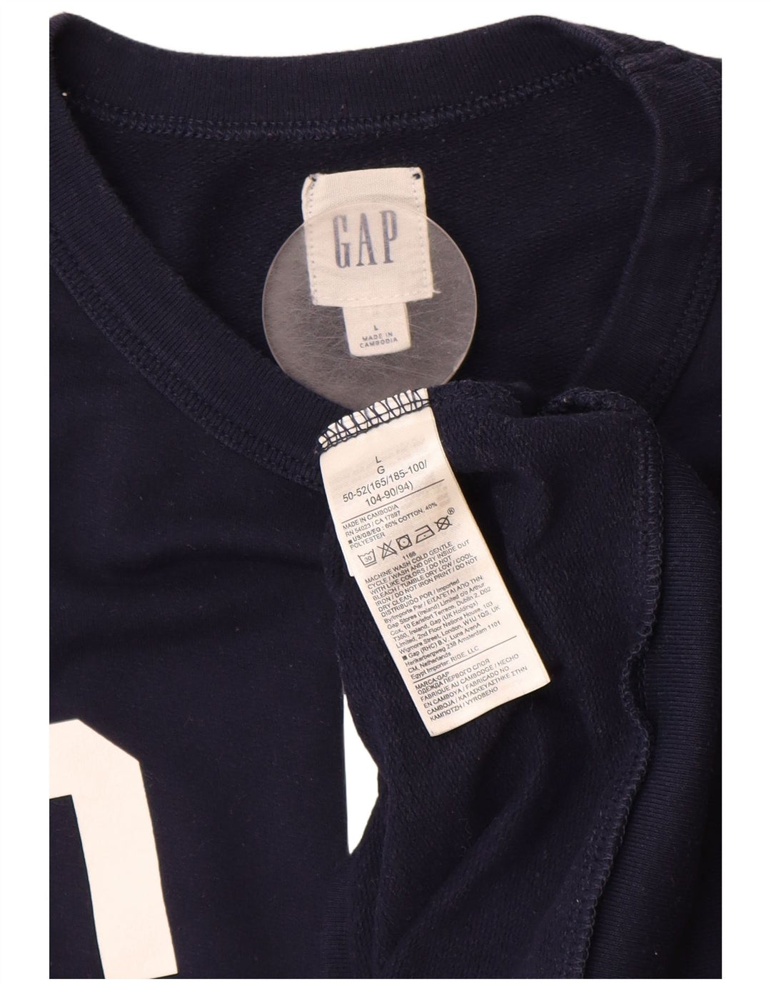 GAP Sweat-Shirt Graphique Homme Grand Bleu Marine Coton