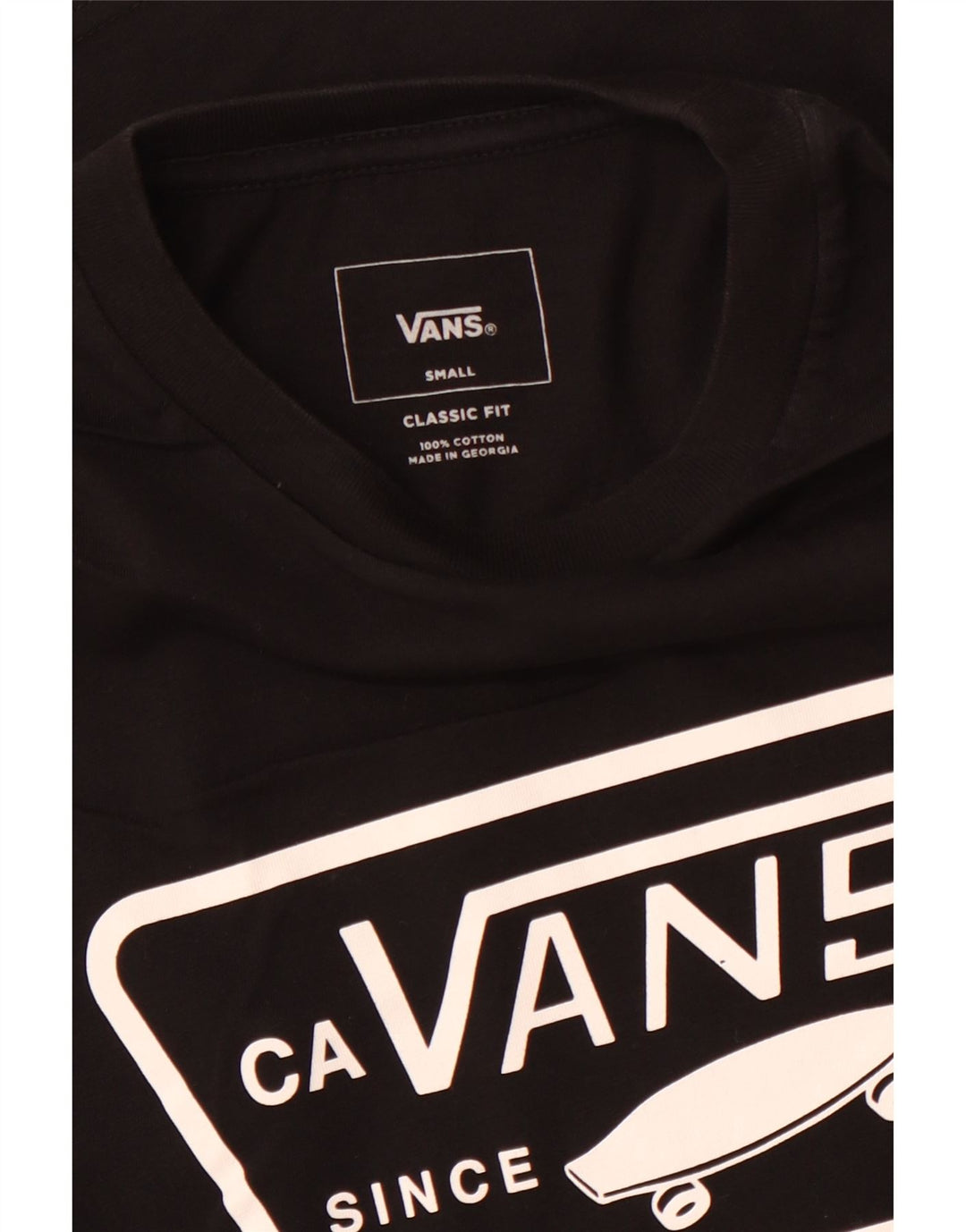 VANS T-shirt graphique coupe classique pour hommes, petit coton noir