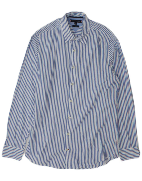 Tommy Hilfiger Chemise Slim Fit Homme Bleu Moyen Rayé Coton