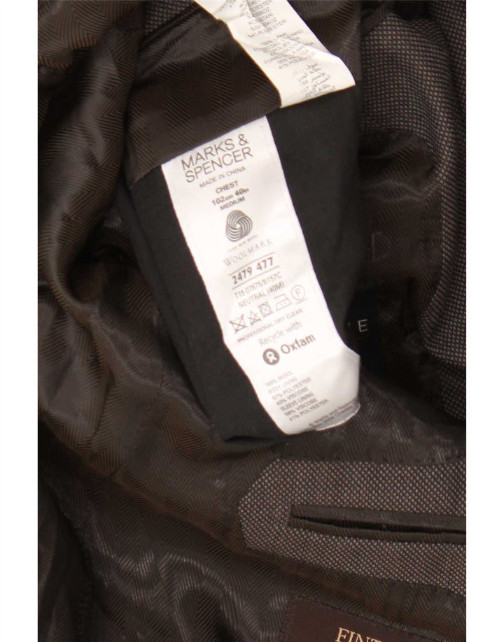 Marks & Spencer Veste blazer à 2 boutons pour homme UK 40 Laine mouchetée marron moyen