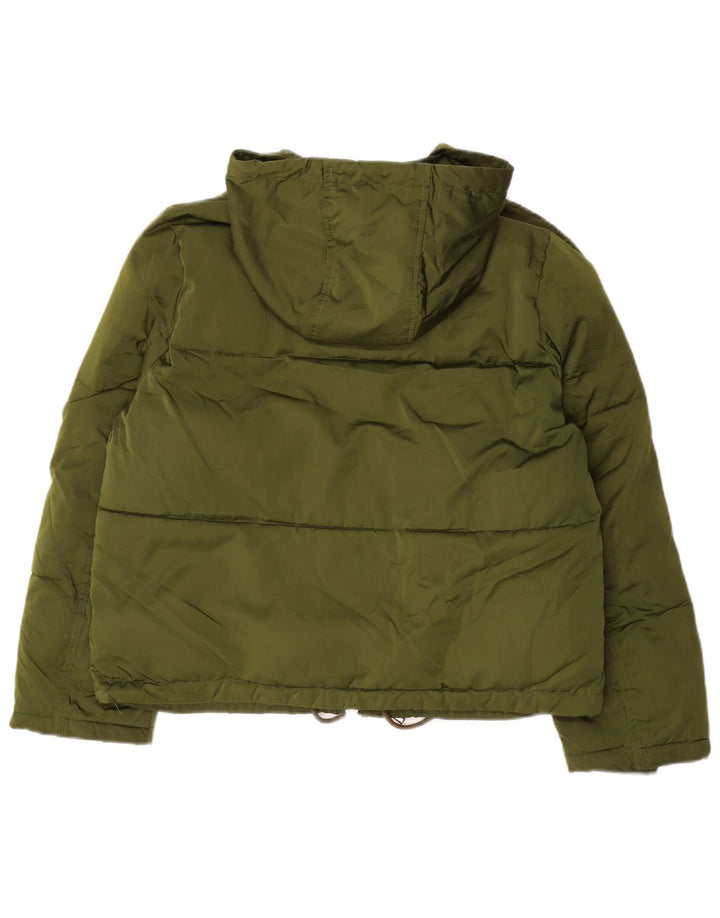 Topshop Veste matelassée à capuche pour femme UK 12 Vert moyen Polyester