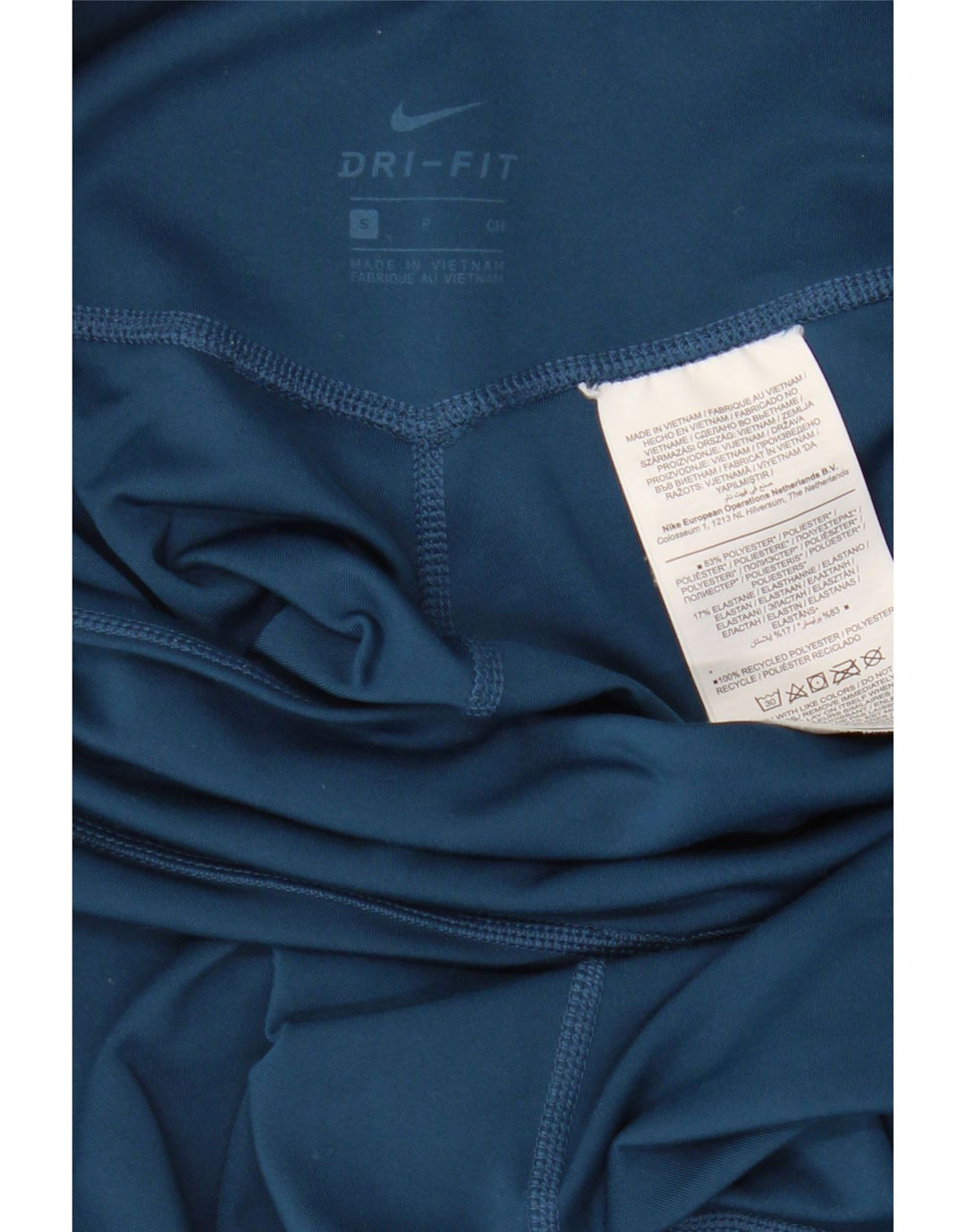 NIKE Legging graphique Dri Fit pour femme UK 8 petit bleu polyester