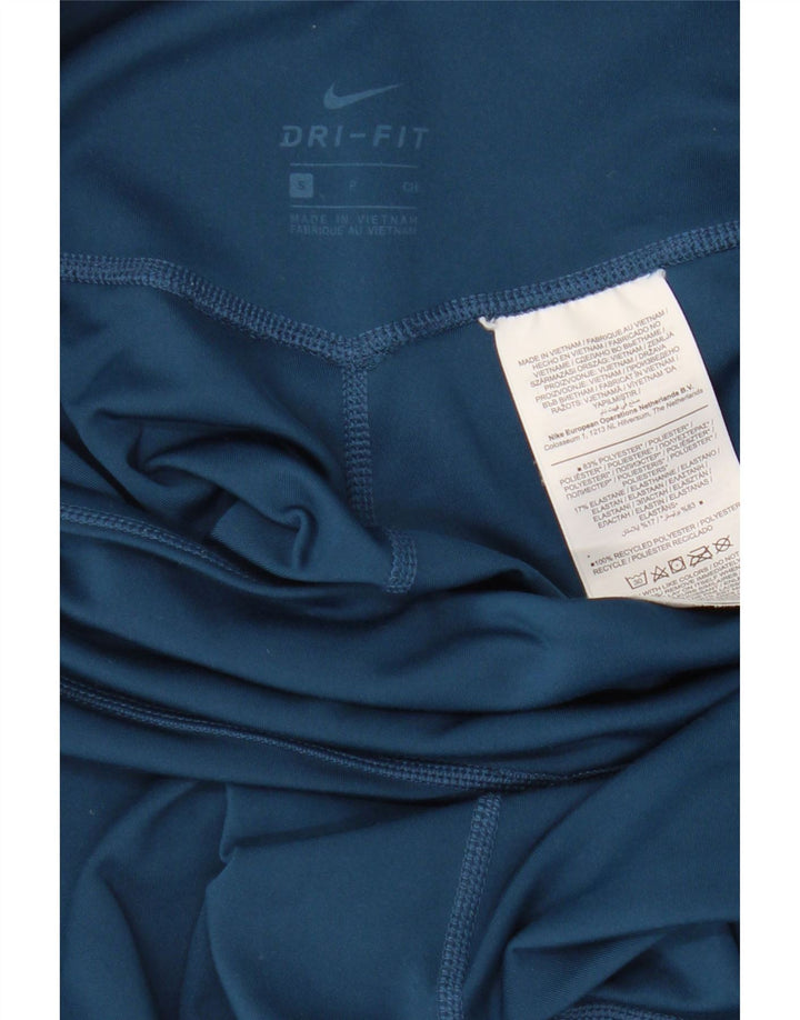 NIKE Legging graphique Dri Fit pour femme UK 8 petit bleu polyester