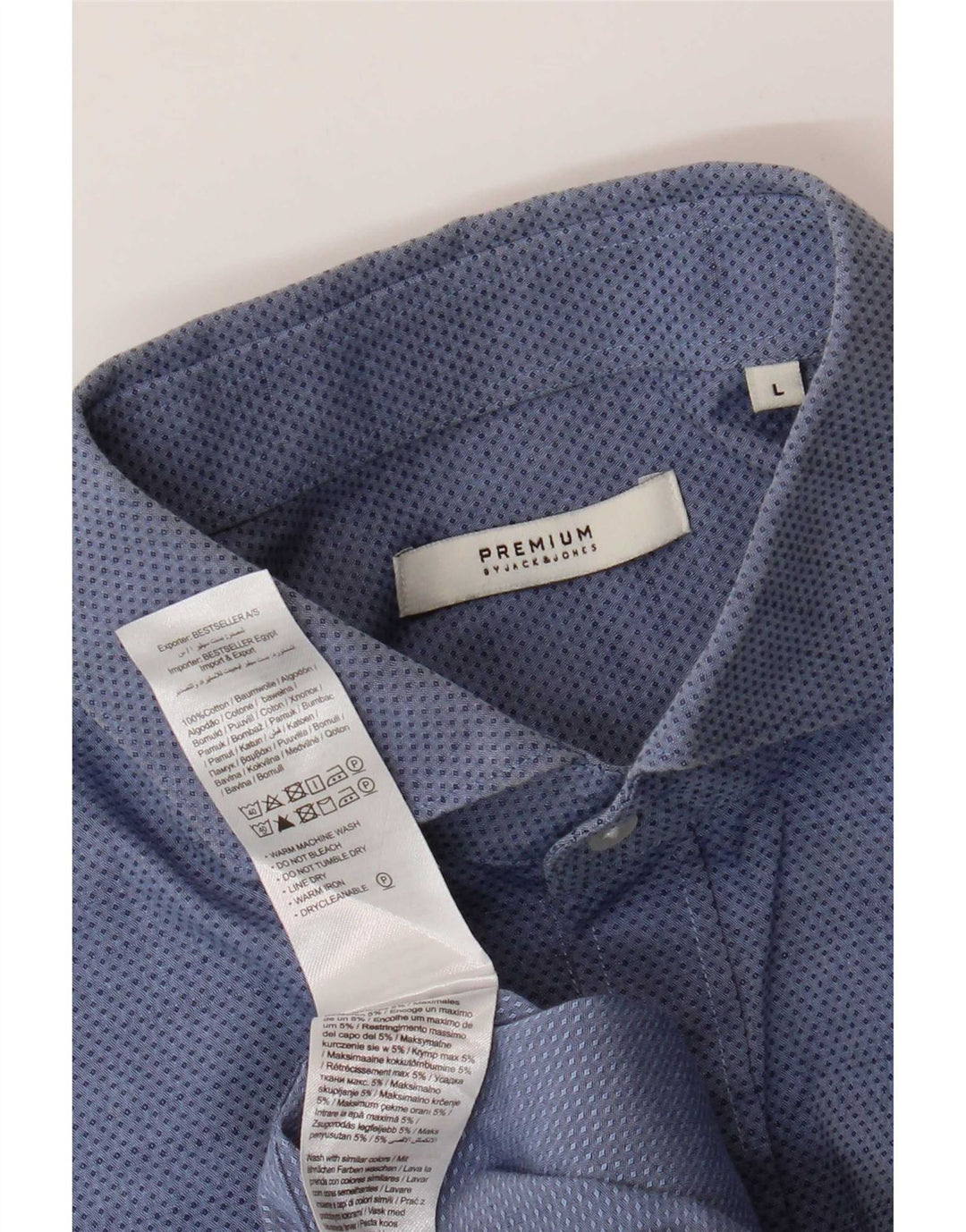 Jack & Jones Chemise Homme Large Bleu Pois Coton