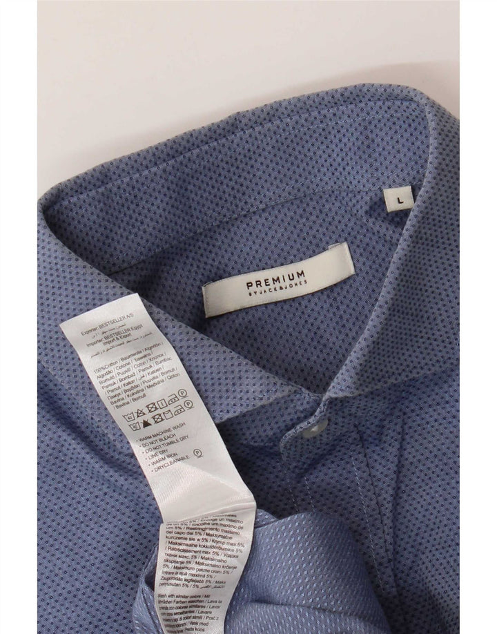 Jack & Jones Chemise Homme Large Bleu Pois Coton