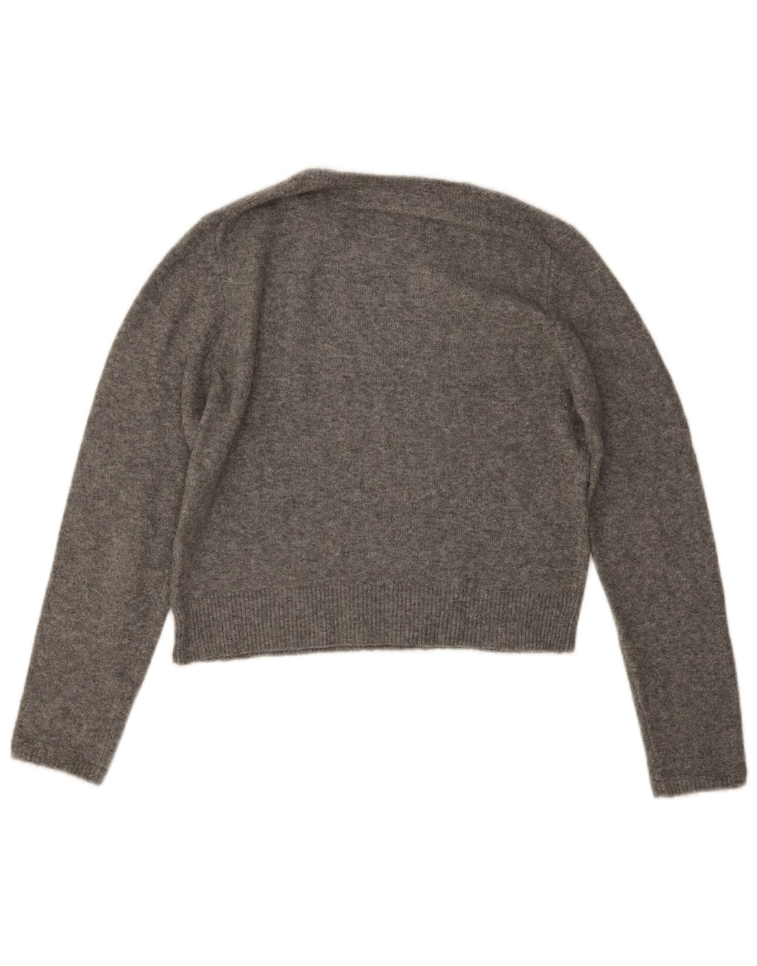 Zara Pull court à col rond pour femme UK 14 Gris moyen