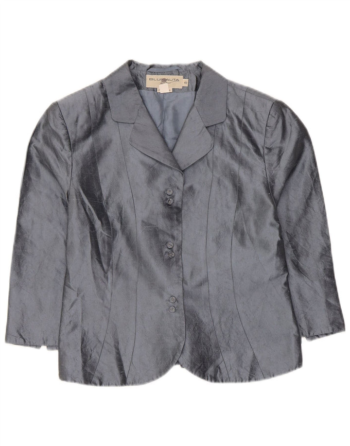 Blunauta Veste blazer courte à 6 boutons pour femme IT 42 Gris moyen en soie