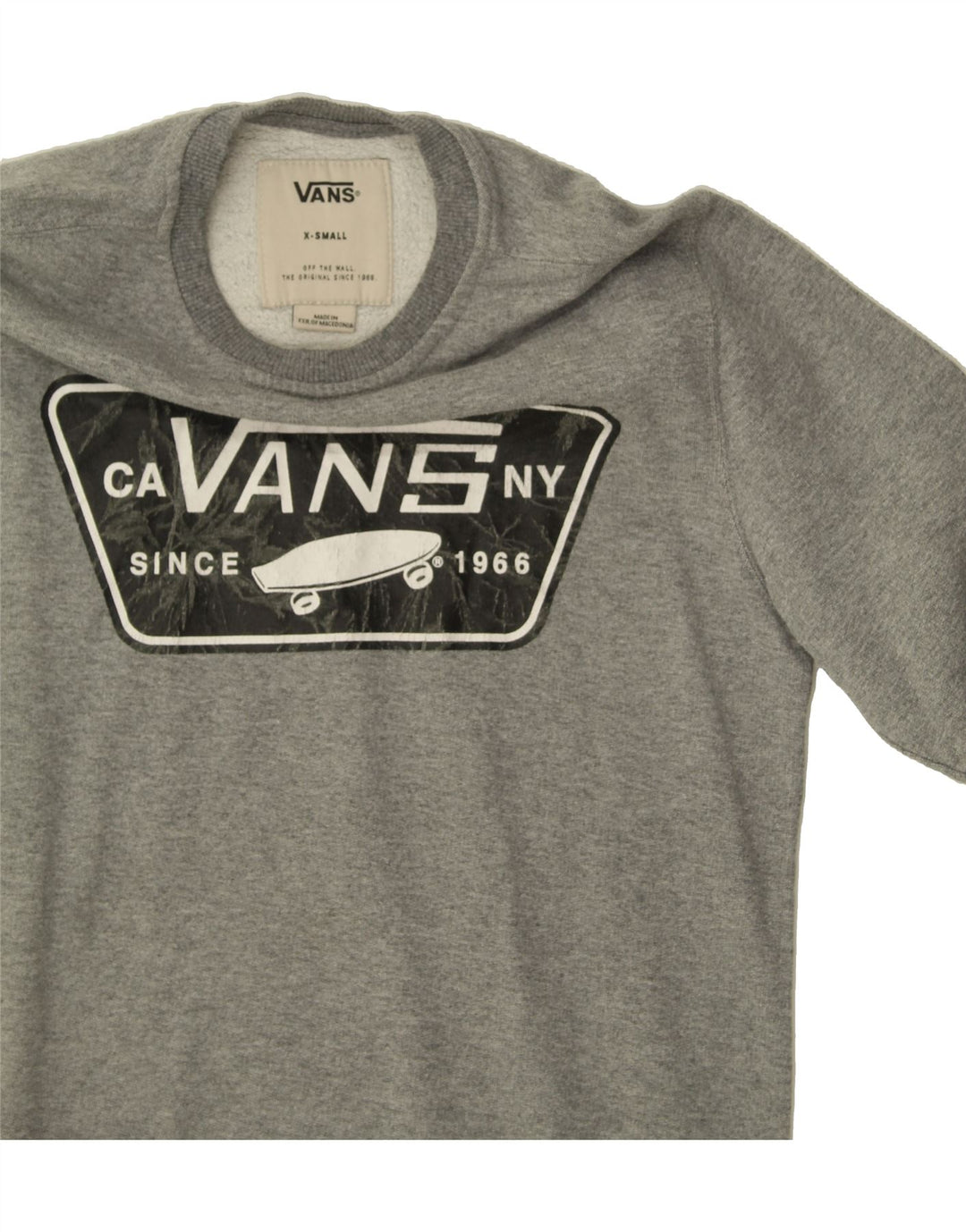 VANS Mens Graphic Sweatshirt Jumper XS Grey Cotton Vintage Vans and Second-Hand Vans from Messina Hembry 