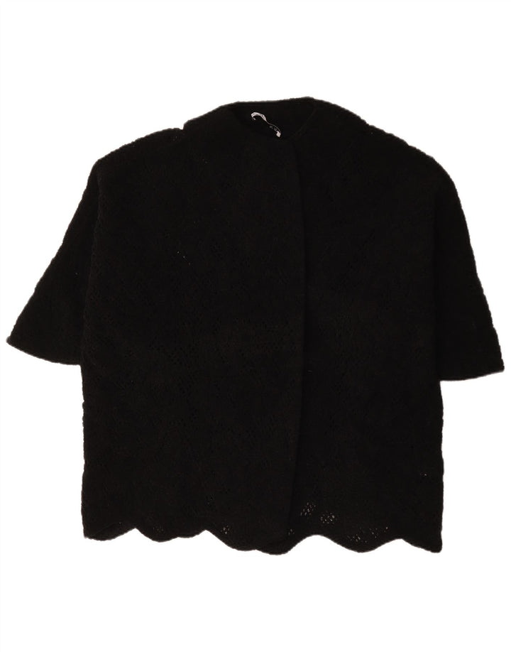 Zara Veste blazer surdimensionnée à manches courtes pour femme UK 14 Noir moyen