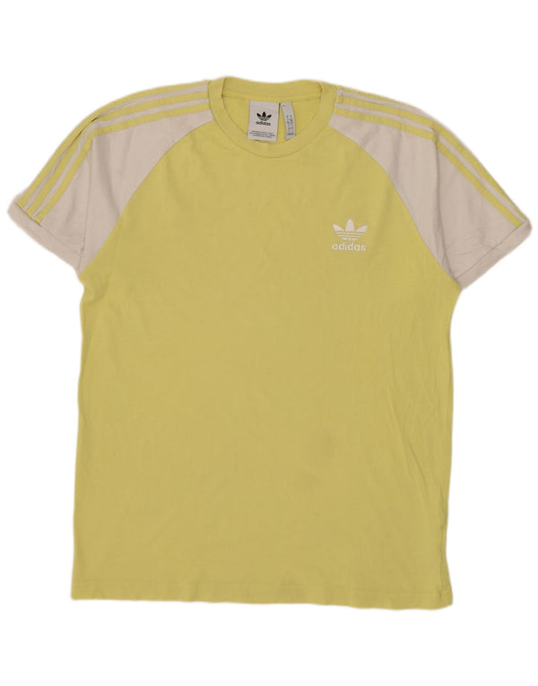 ADIDAS T-Shirt Homme Haut Large Jaune Colorblock Coton