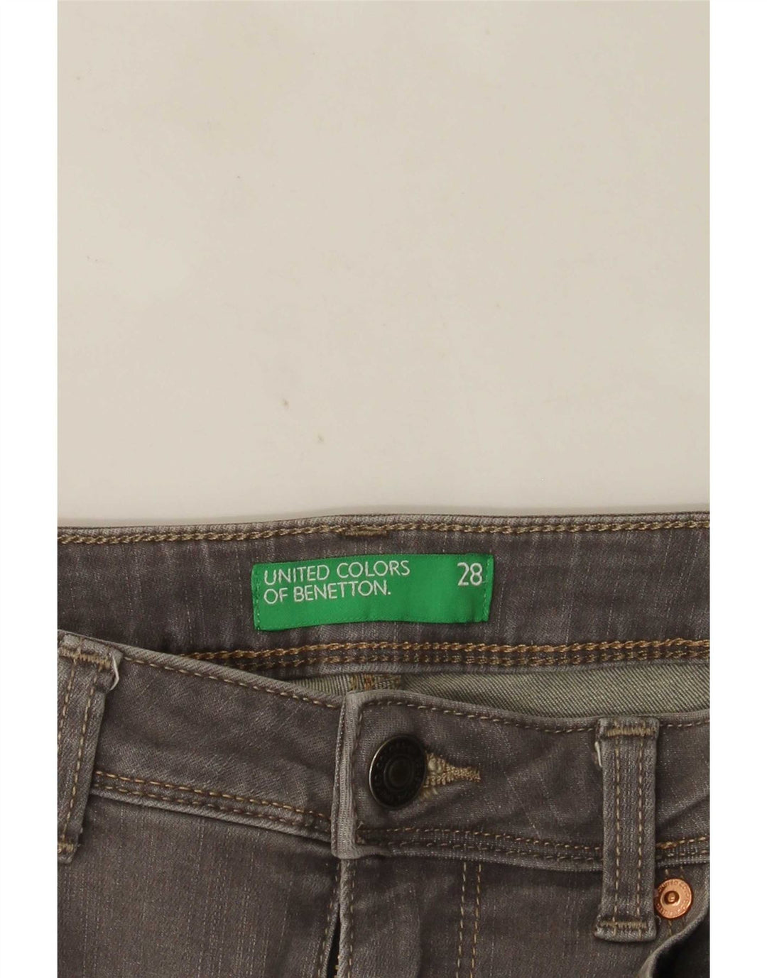 Benetton Jean Skinny Bootcut Femme W28 L33 Gris