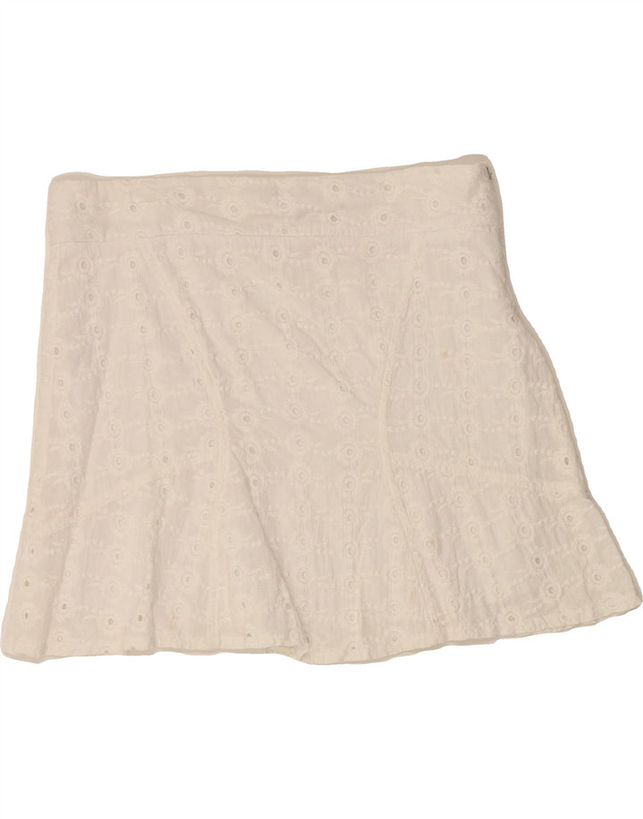 VINTAGE Womens Mini Skirt Medium W28  White Floral Vintage Vintage and Second-Hand Vintage from Messina Hembry 