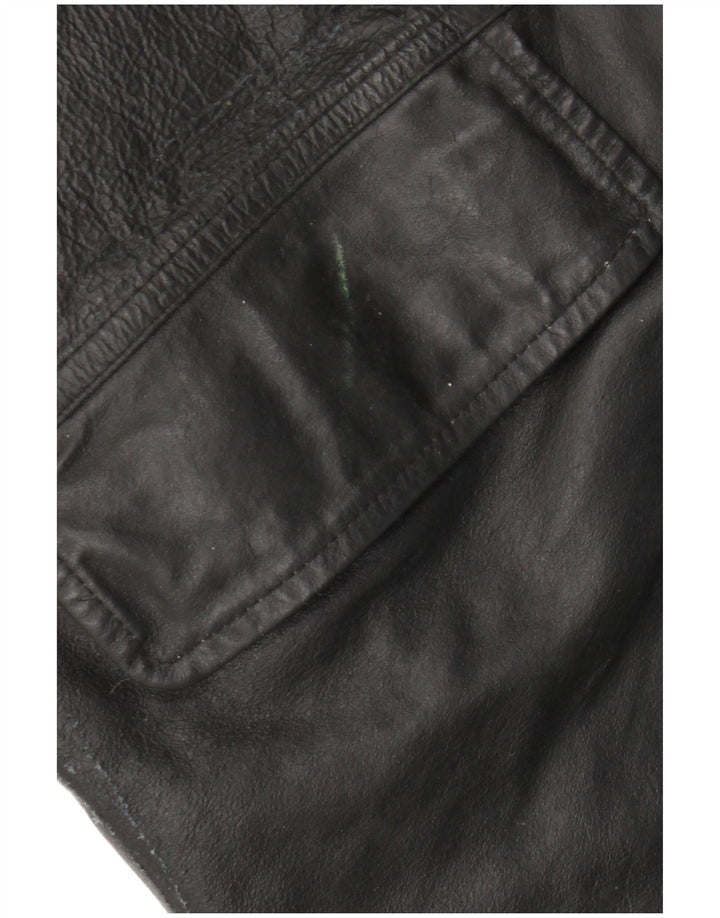 VINTAGE Veste en cuir homme IT 54 2XL Cuir noir