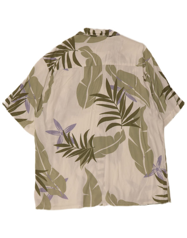 Puritan Mens Chemise à manches courtes Taille 42/44 Grand Vert Floral Hawaïen