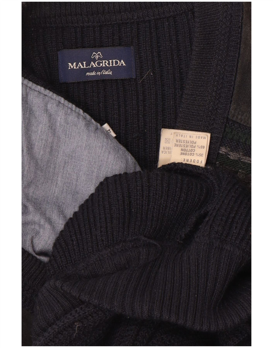 Malagrida Cardigan Homme Pull Large Bleu Marine