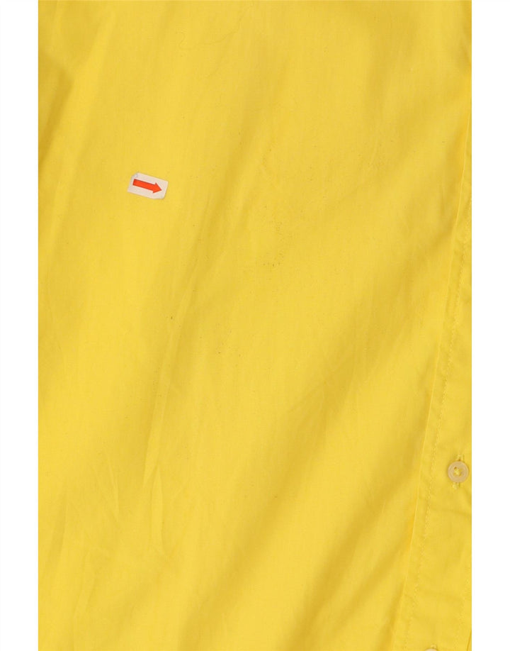BENETTON Chemise à Manches Courtes Homme XL Jaune Coton