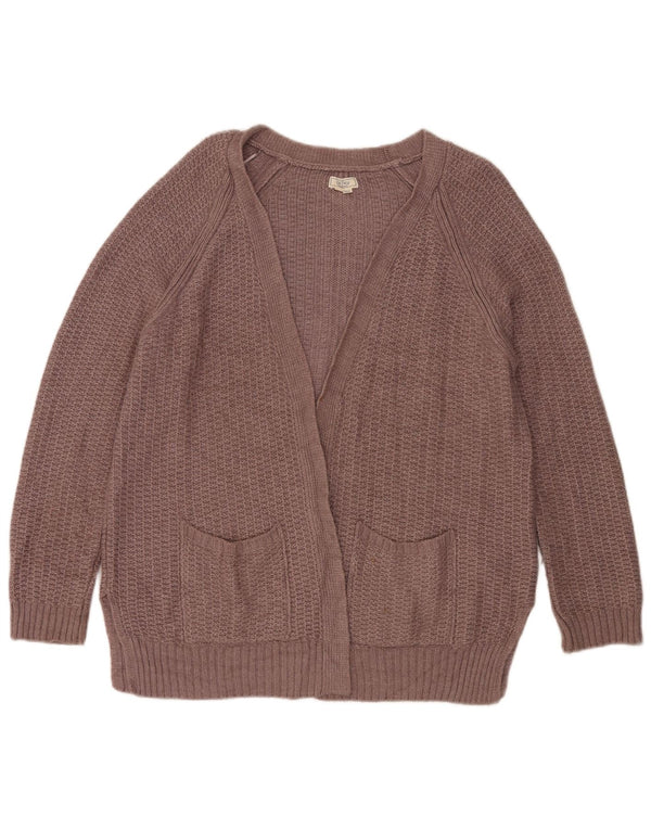 Fat Face Cardigan ouvert surdimensionné pour femme UK 16 Large Viscose Marron