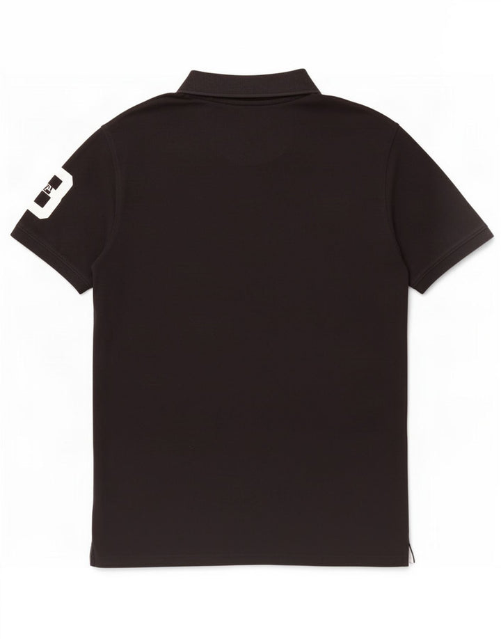 Polo graphique homme vintage grand coton noir
