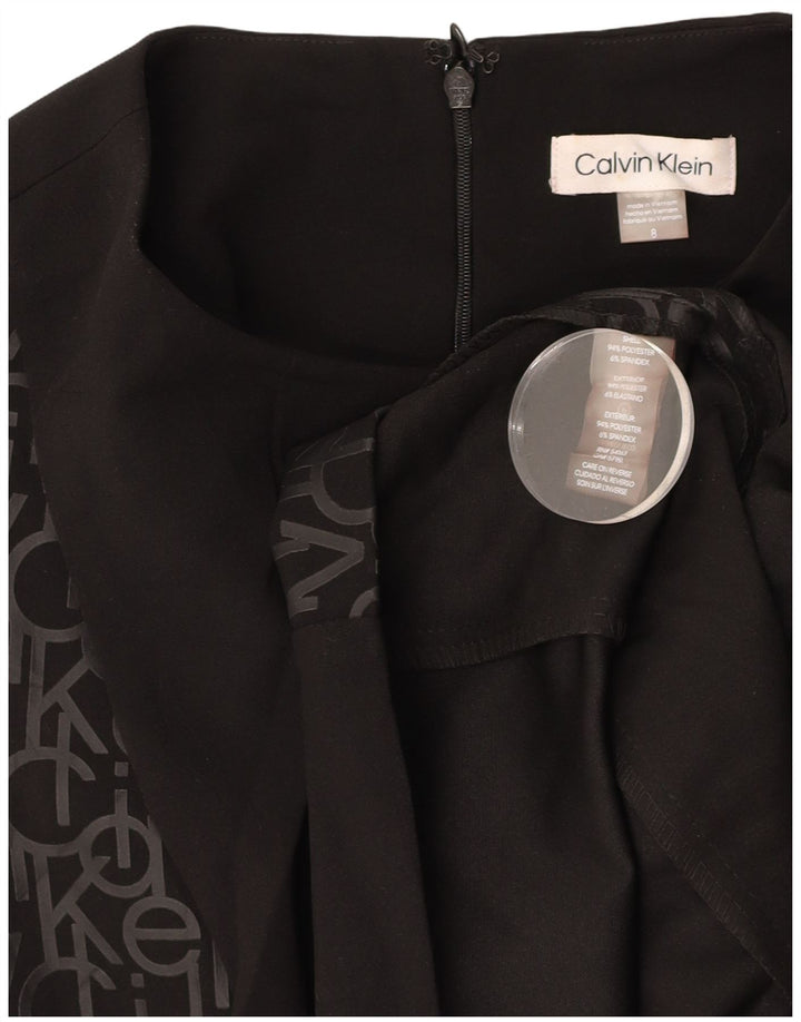 CALVIN KLEIN Robe fourreau graphique sans manches pour femme US 8 Medium Noir