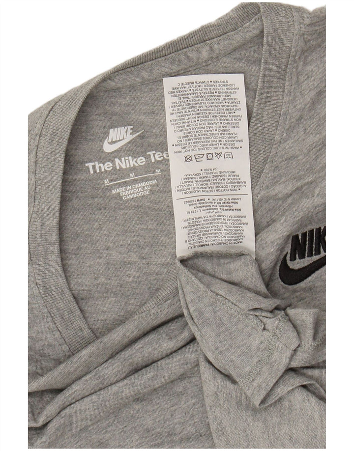 NIKE T-Shirt Femme UK 14 Coton Chiné Gris Moyen