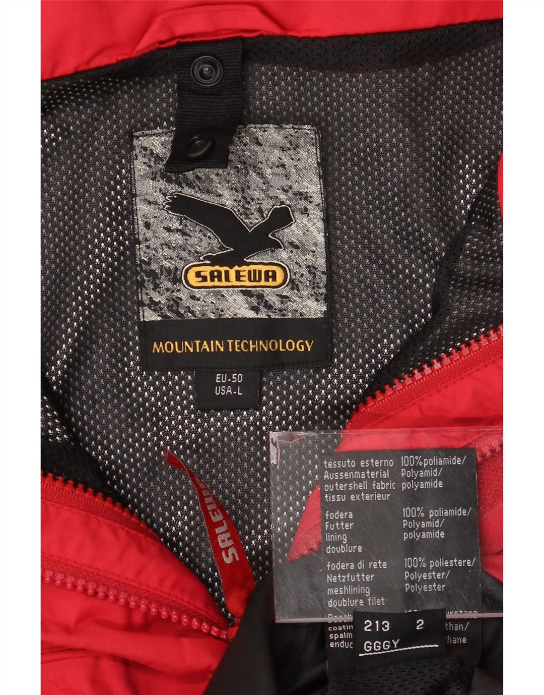 SALEWA Veste coupe-vent à capuche pour homme EU 50 Large Rouge Polyamide