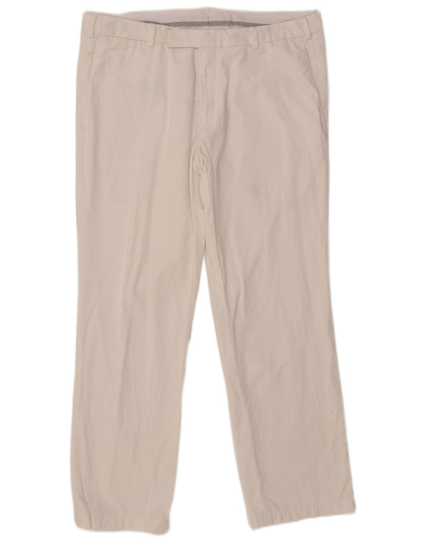 POLO RALPH LAUREN Pantalon de costume sur mesure pour femme W36 L34 Coton blanc