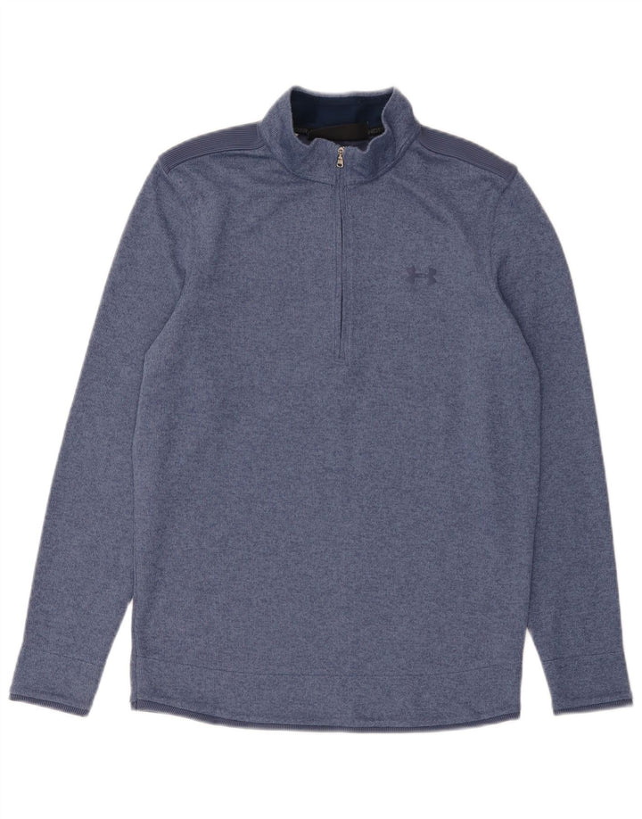 Under Armour Haut de Survêtement Cold Gear Zip Neck Pull Homme Bleu Moyen
