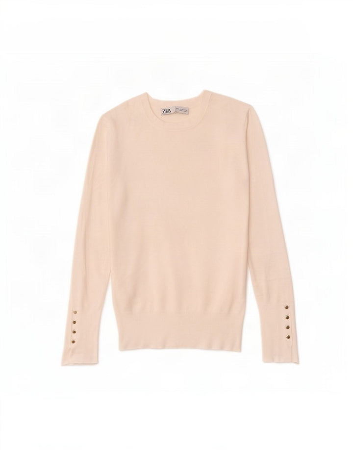 Zara Pull ras du cou pour femme UK 10 Petit Blanc