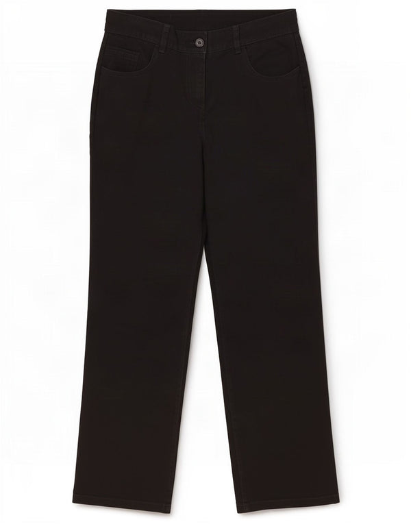 Marks & Spencer Womens Straight Casual Trousers UK 12 Medium W30 L29 Black