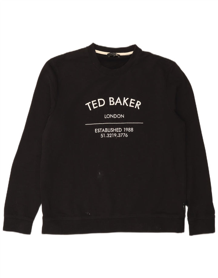Ted Baker Sweat-shirt graphique pour hommes Taille 4 Grand coton noir