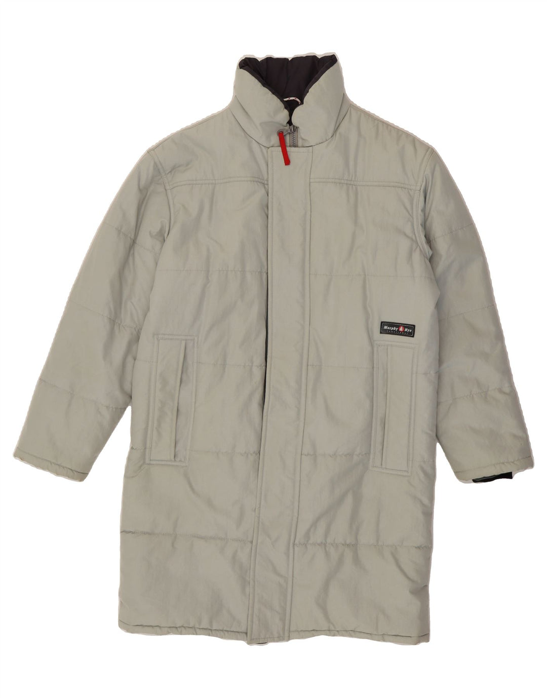 MURPHY & NYE Mens Padded Coat UK 36 Small Grey Colourblock Polyamide Vintage Murphy & Nye and Second-Hand Murphy & Nye from Messina Hembry 