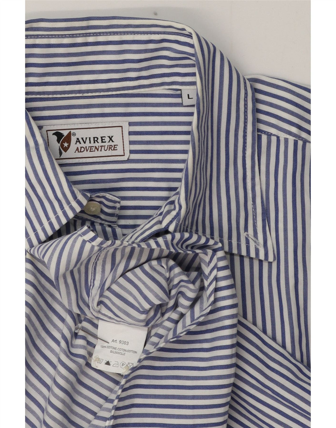Avirex Chemise Homme Large Bleu Rayure Coton