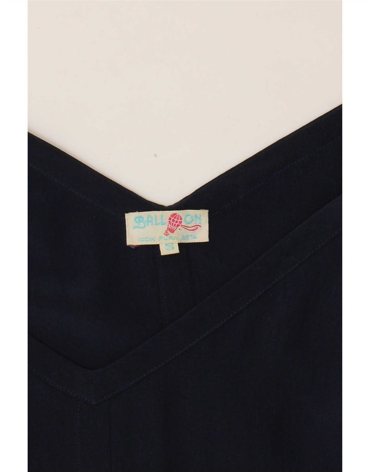 Ball On Débardeur Femme UK 10 Petite Soie Bleu Marine
