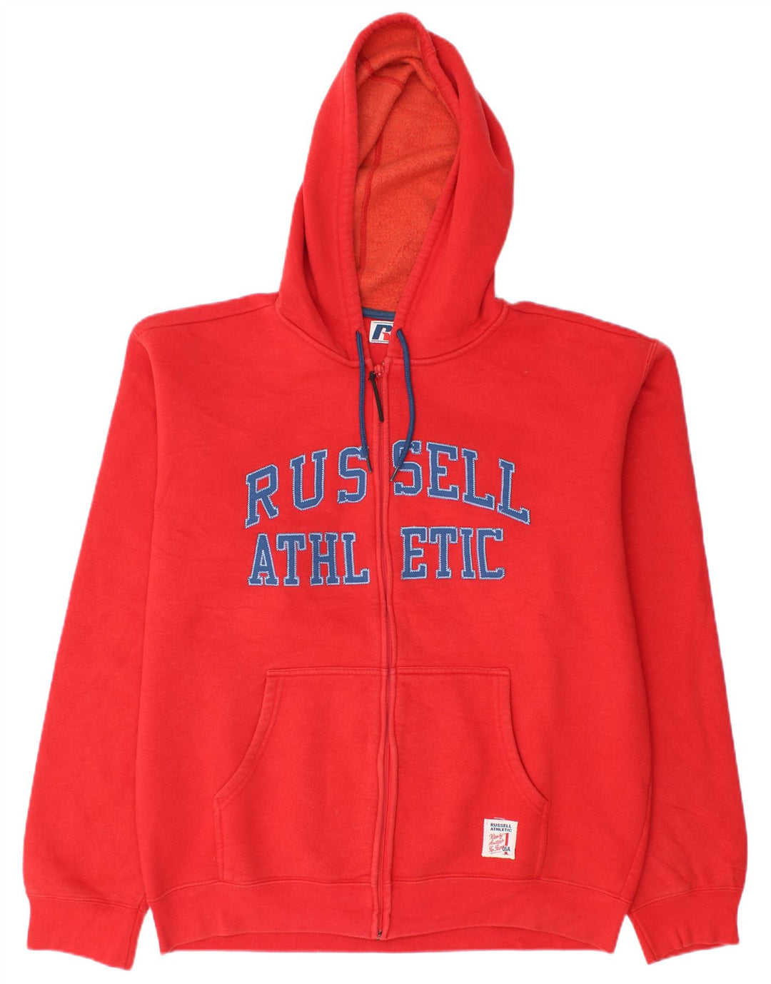 RUSSELL ATHLETIC Pull à capuche zippé graphique pour homme Grand coton rouge
