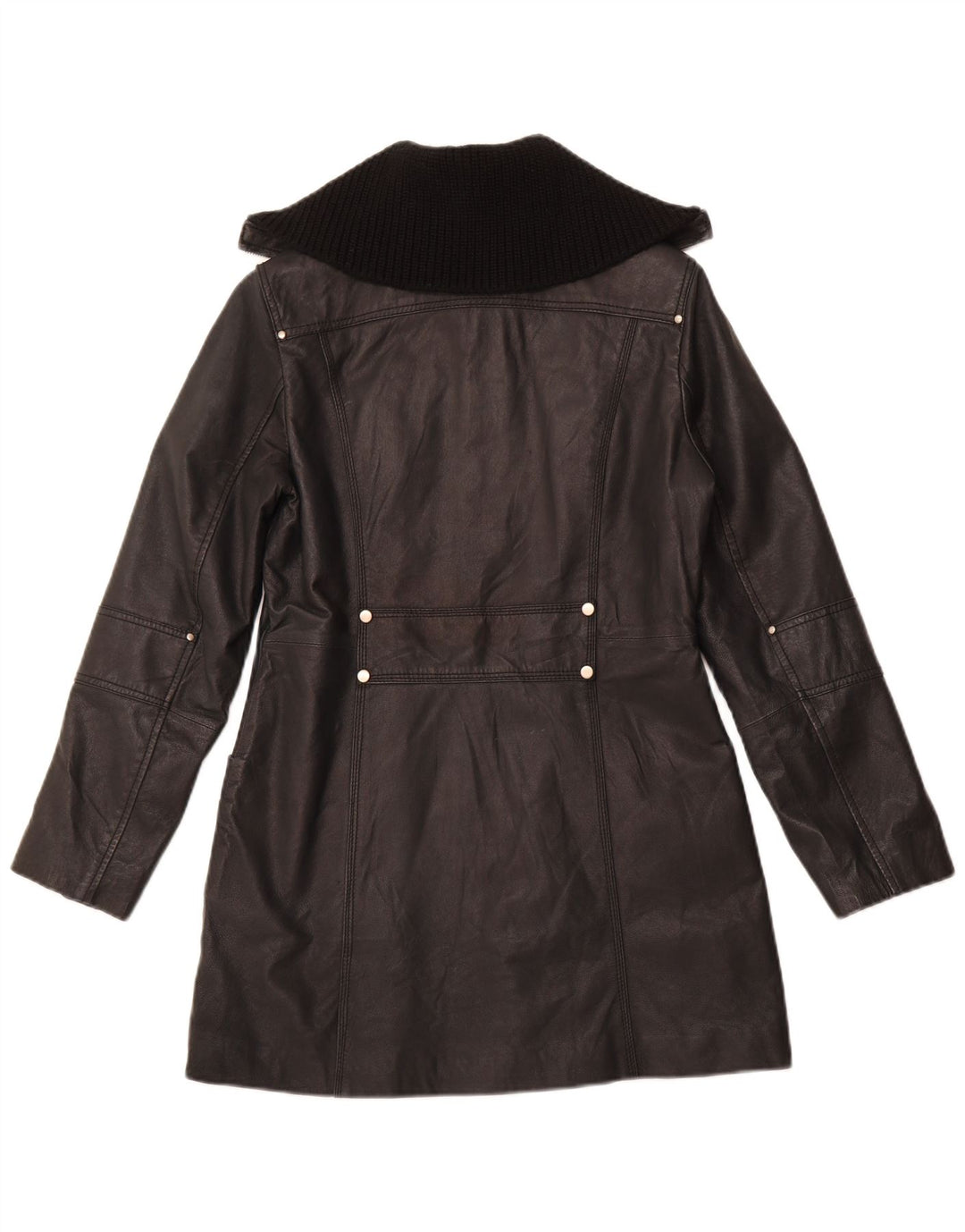CONBIPEL Manteau en Cuir Femme IT 44 Cuir Noir Moyen