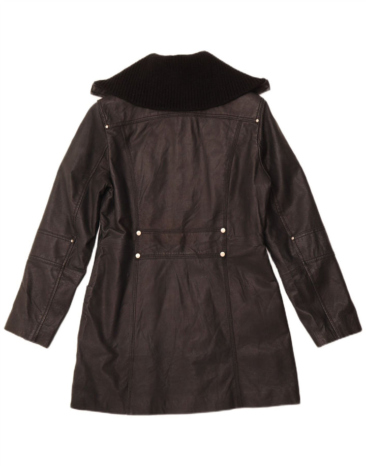 CONBIPEL Manteau en Cuir Femme IT 44 Cuir Noir Moyen