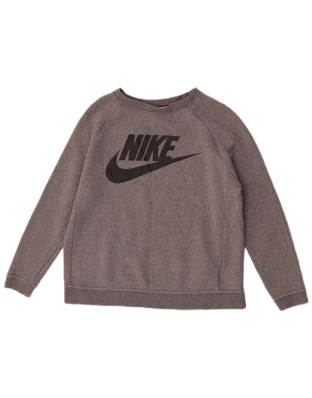 Nike Sweat-shirt graphique pour femme UK 14 Gris moyen en coton moucheté