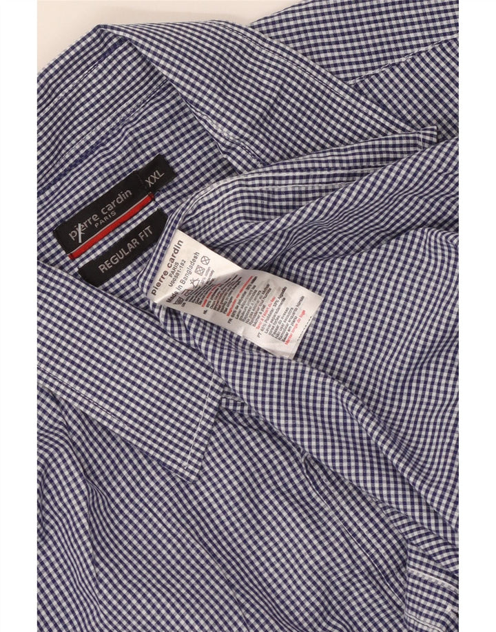 PIERRE CARDIN Chemise Regular Fit Homme 2XL Bleu Vichy Polyester