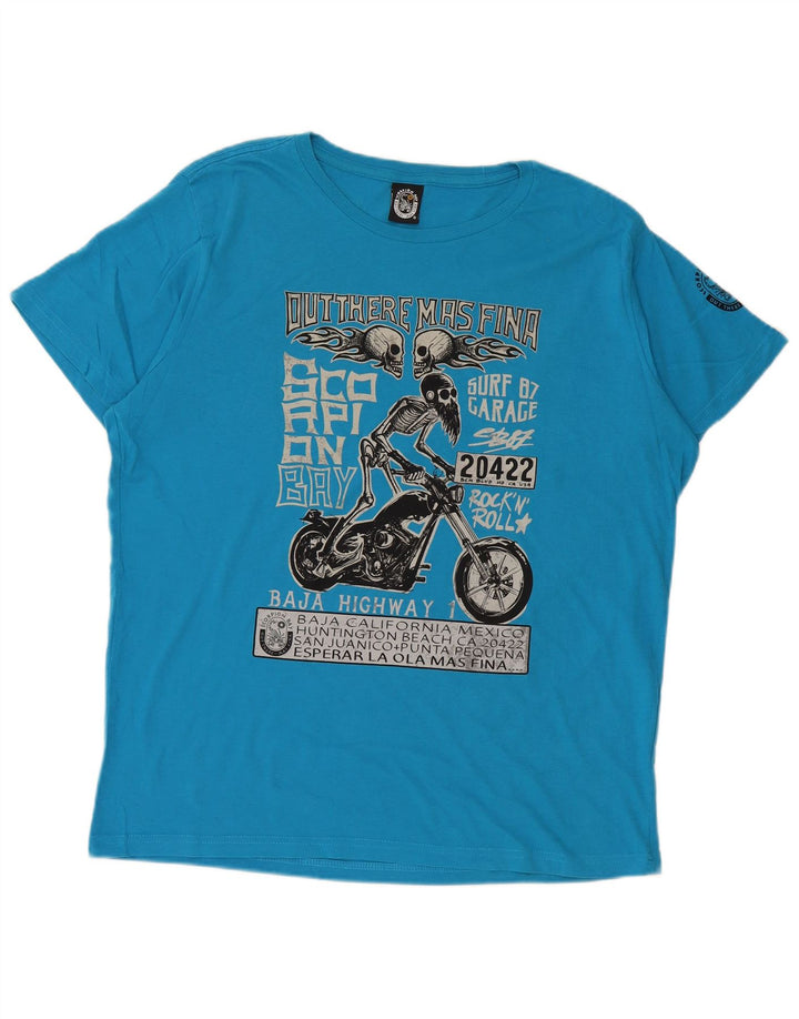 Scorpion Bay T-Shirt graphique pour hommes, grand coton bleu