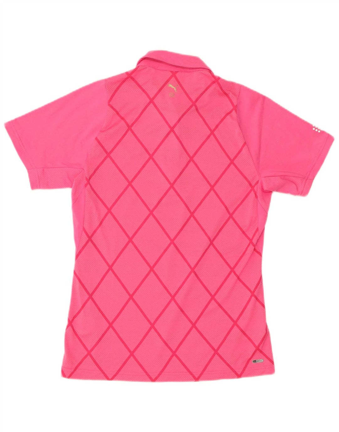 PUMA Polo Femme UK 12 Rose Moyen Géométrique Polyester