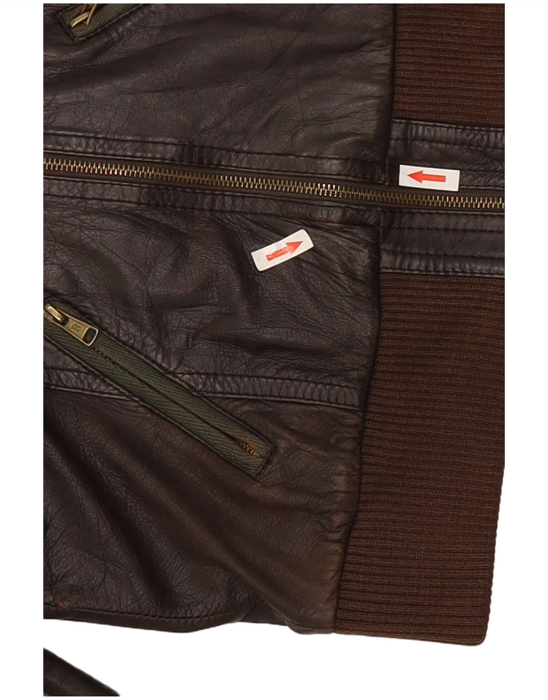 Bershka Veste en cuir pour femme UK 12 Marron moyen
