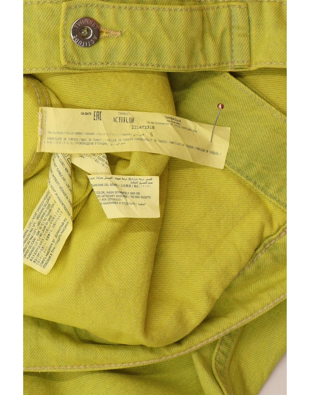 TWINSET Veste en jean surdimensionnée pour femme UK 10 Petit vert coton moderne