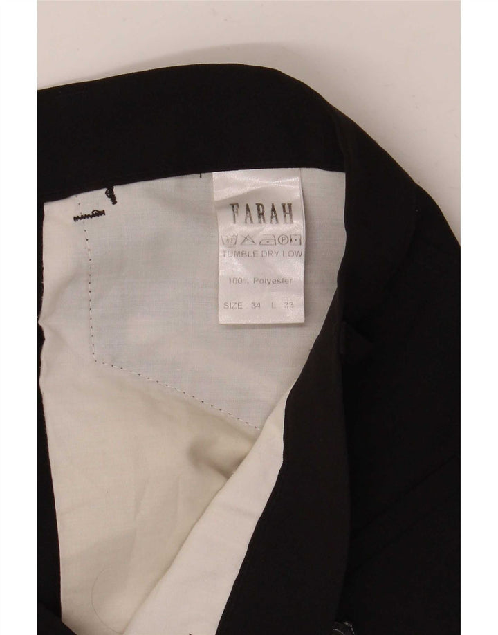 Farah Pantalon décontracté droit pour homme W34 L33 Noir Polyester