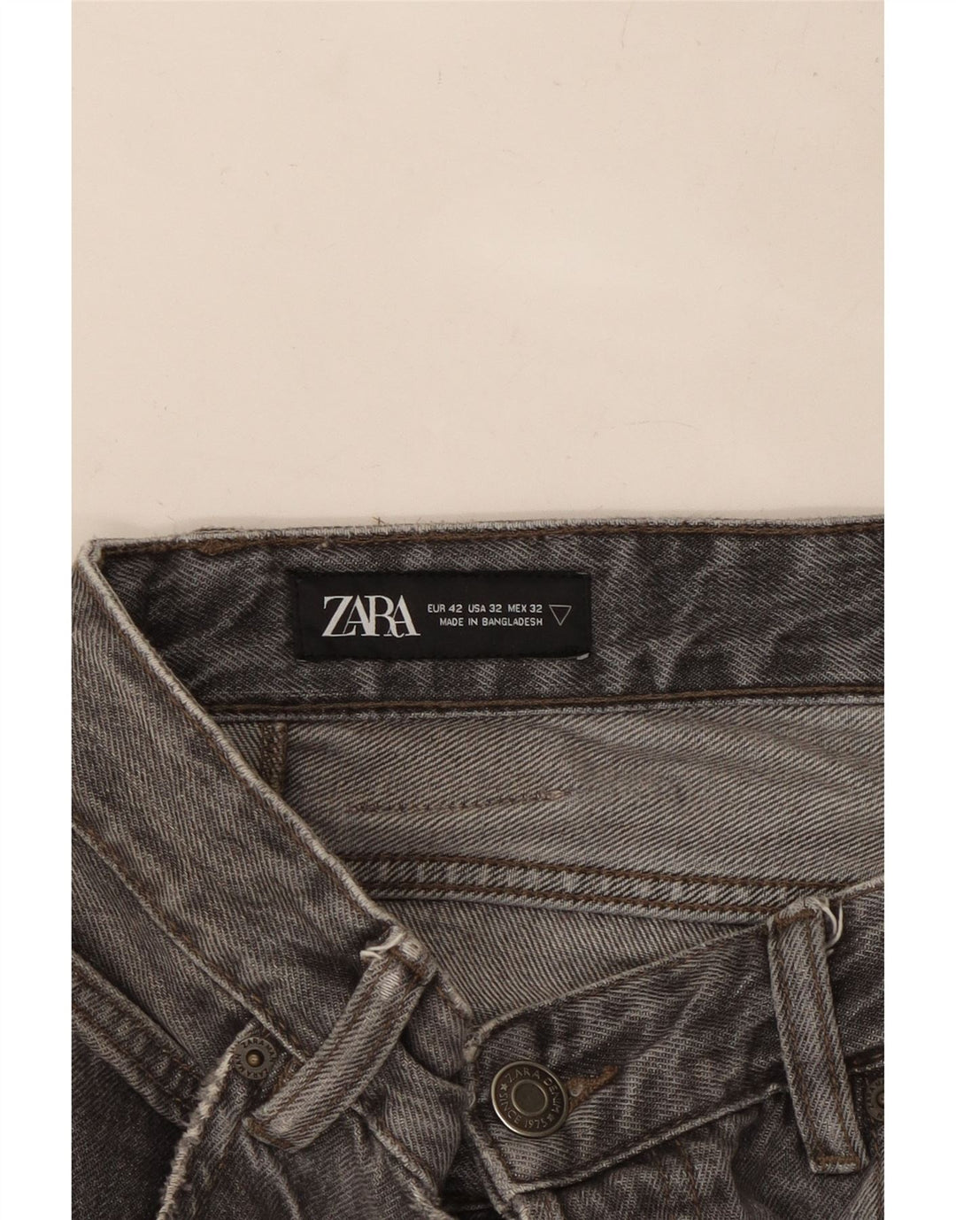 ZARA Jean droit homme EU 42 Large W32 L29 Gris